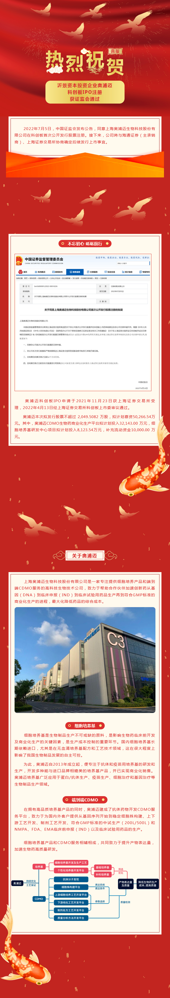 沂景资本投资企业奥浦迈科创板IPO注册获证监会通过(图1)